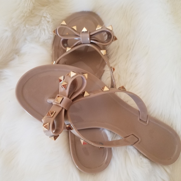 Shoes - Studded nude sandals